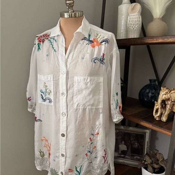 Johnny Was Coralie Oversized Weekend Tunic W22722-5 Women’s SIZE MED Embroidered - Picture 4 of 14